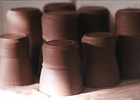 mugs drying to leather hardness